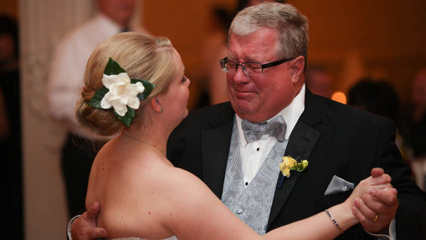 Father of the bride crying